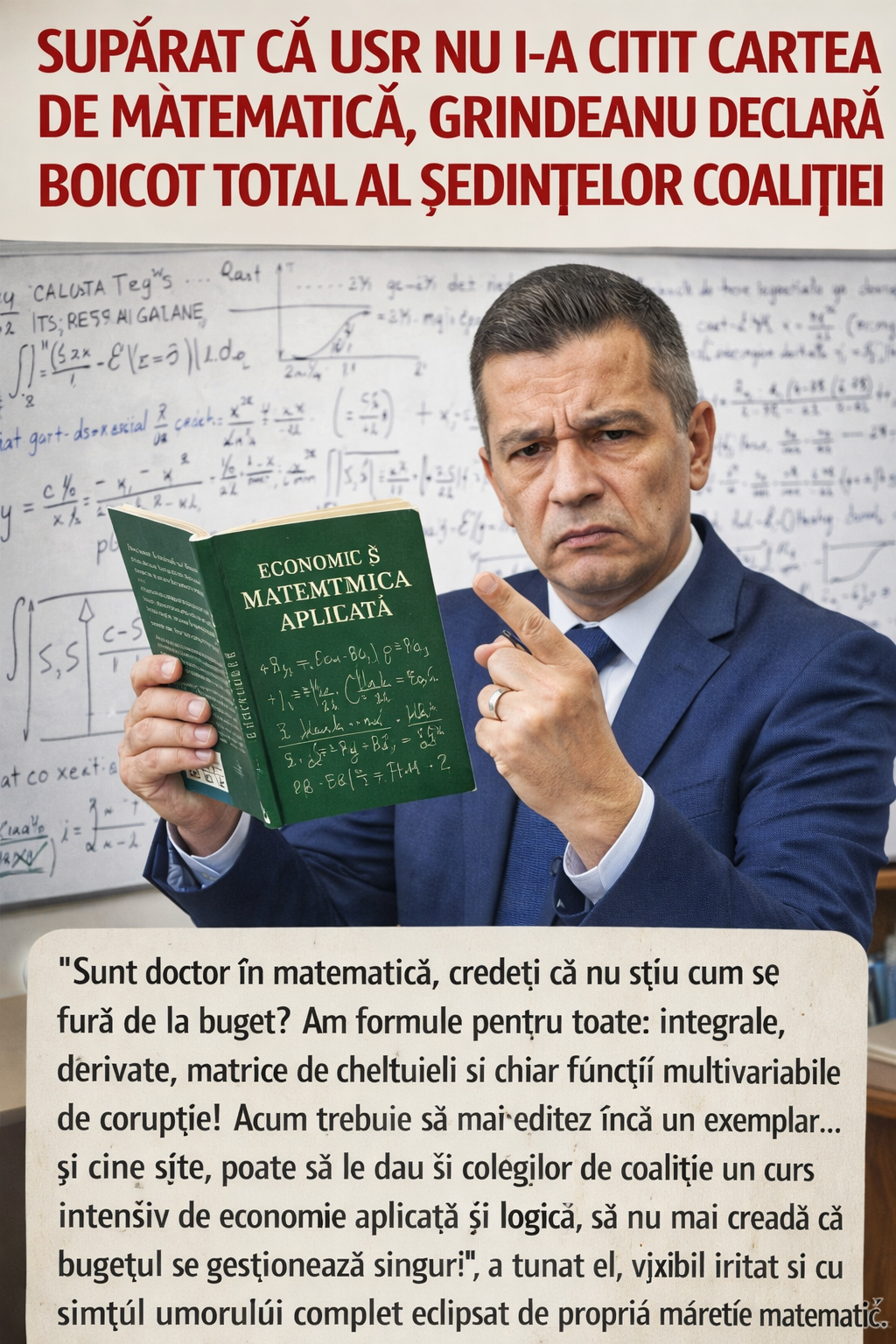 Supărat că USR nu i-a citit cartea de matematică, Grindeanu declară boicot total al ședințelor coaliției.